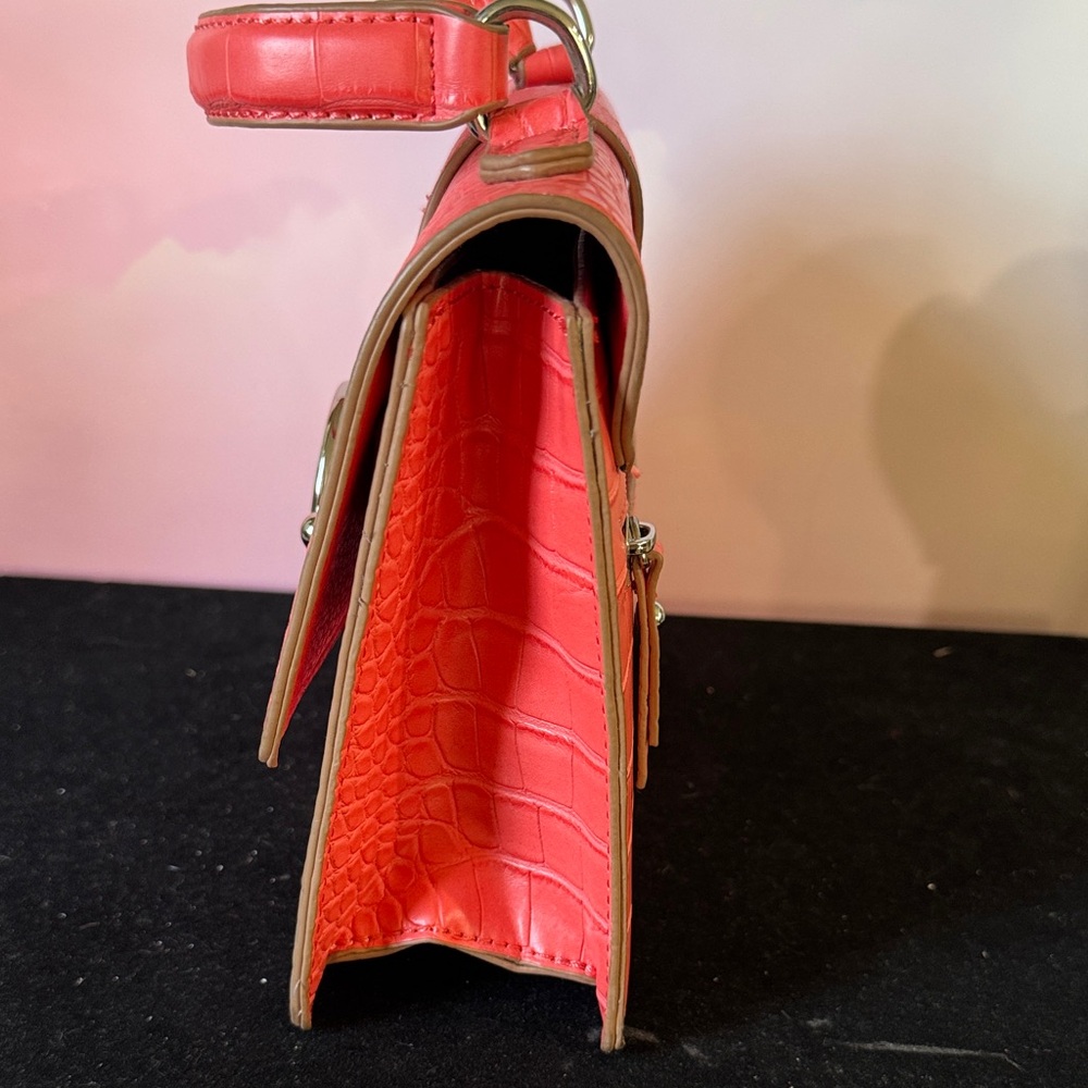 Elegant Coral Anne Klein Small Top Handle Satchel - Picture 15 of 16